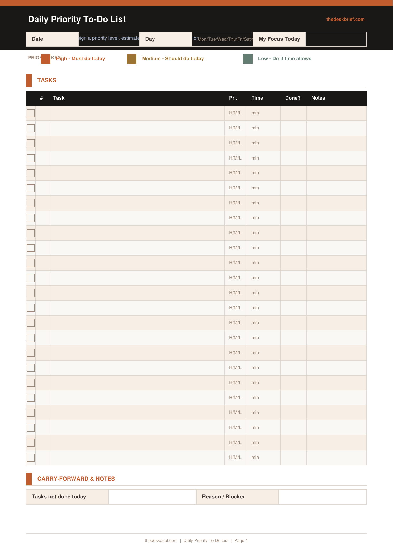 Planning & Productivity