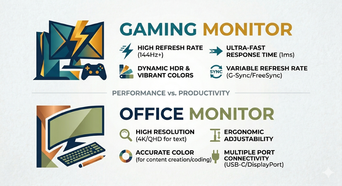 gaming monitor vs office monitor
