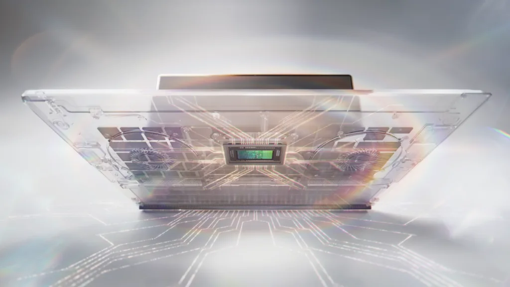 NVIDIA RTX Spark laptop running Windows AI apps — ARM CPU, Blackwell GPU, 128GB unified memory