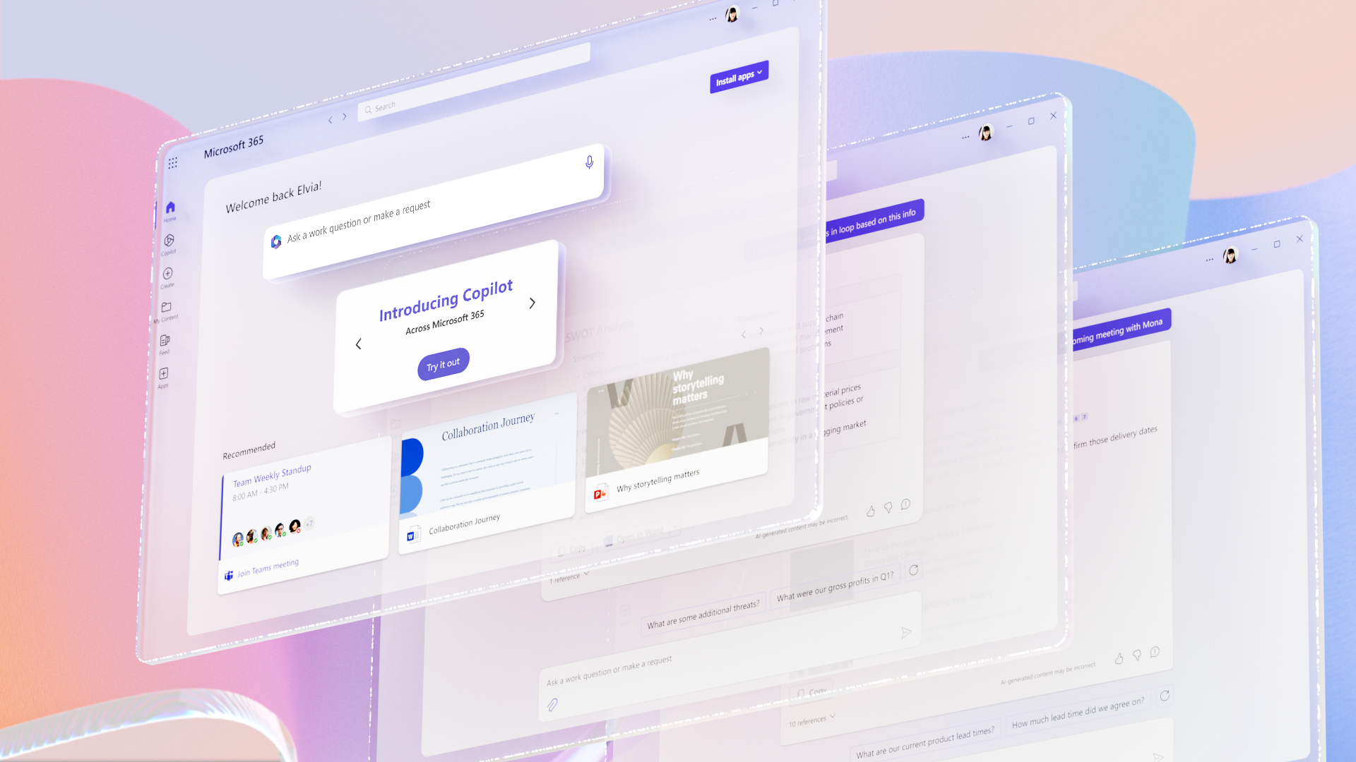 Microsoft 365 Copilot workspace, the AI feature Microsoft cites for the Microsoft 365 price increase