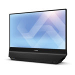 Philips 24B2D5300 dual-sided monitor shown at an angle with its wide base and front USB-C ports