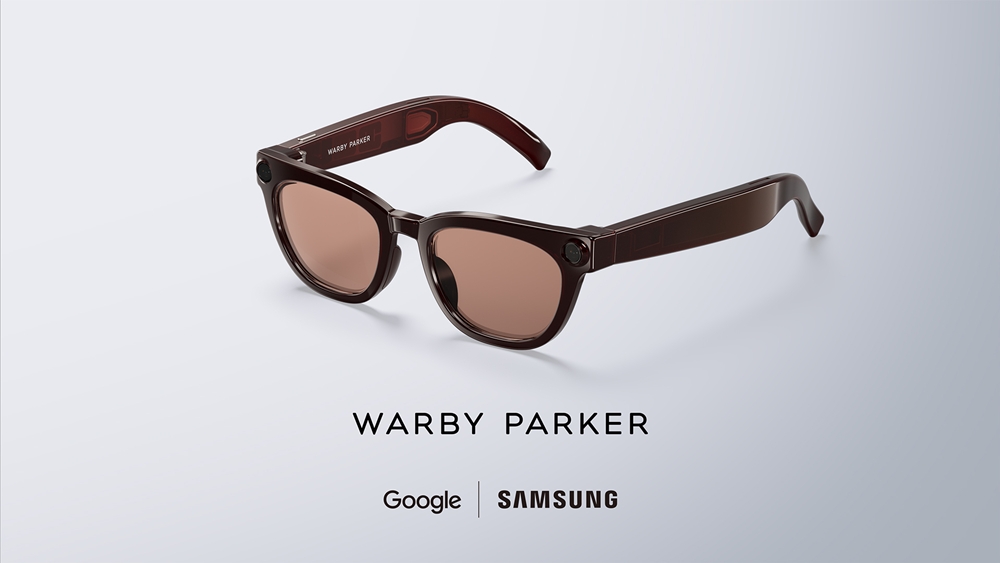 Samsung intelligent eyewear in the brown Warby Parker design