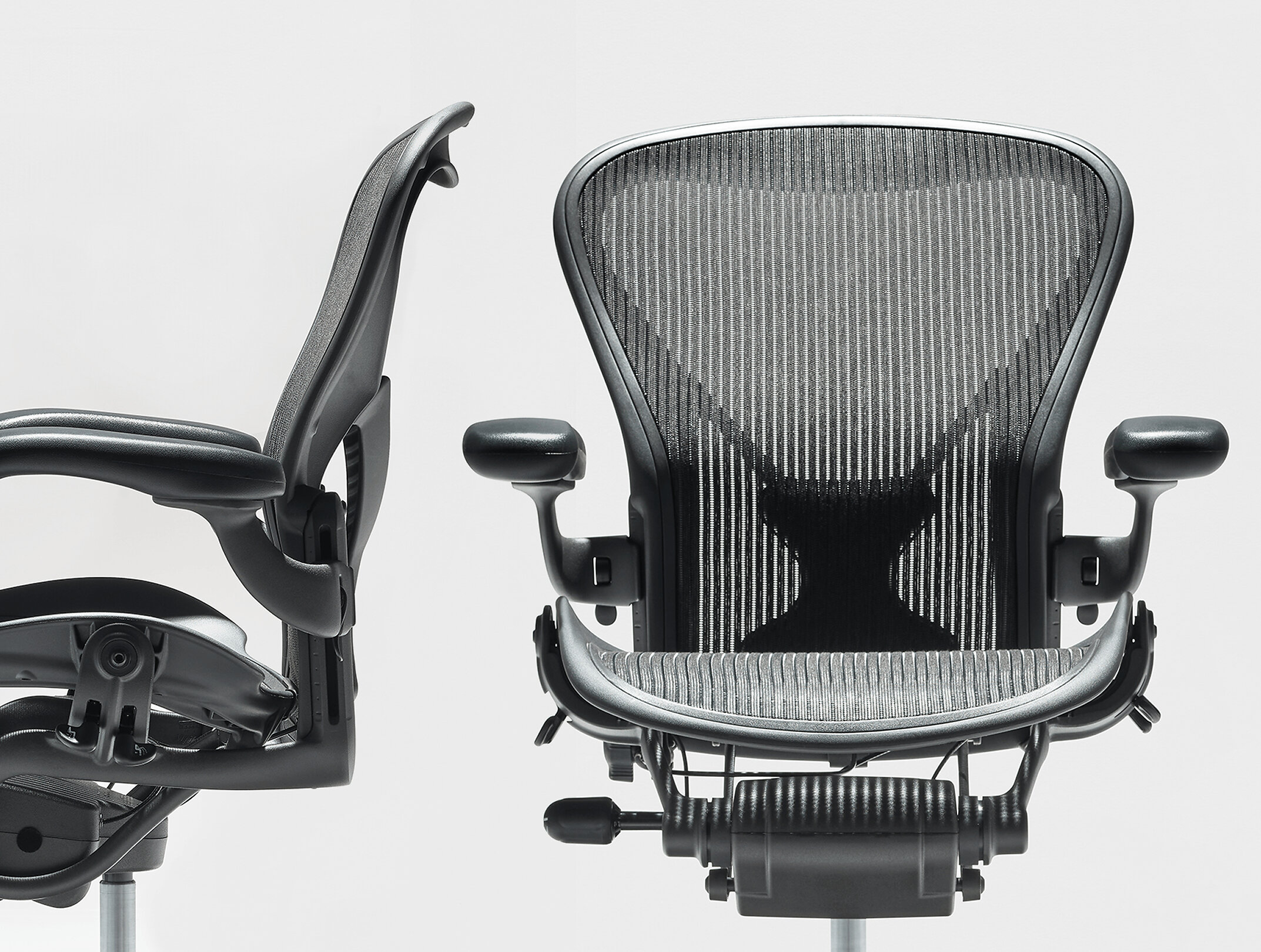 Herman Miller Aeron chair mesh back and side view from the official Herman Miller newsroom