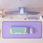 Best desk mat shown in a Logitech Studio Series workspace