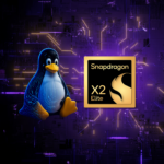 Snapdragon X2 Linux early developer preview shown with the Linux mascot and Snapdragon X2 Elite chip