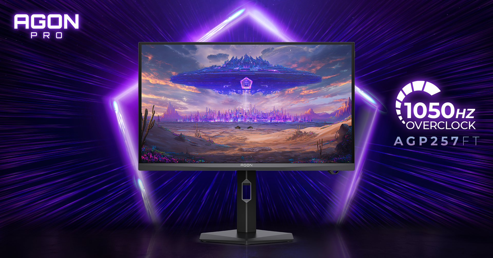 AGP257FT 1000 Hz esports monitor in AOC press artwork